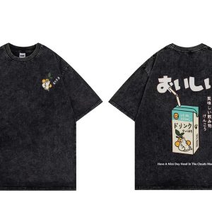 Black Acid Wash Drop T-Shirt – Logo + A3 Print