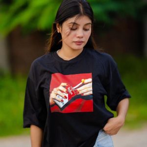 Black Premium Drop Tees – A4 Print