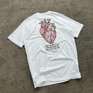 White Premium Drop Tees – Logo + A4 Print