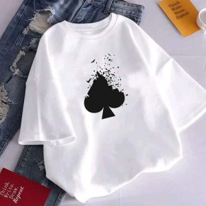 White Premium Drop Tees – A5 Print